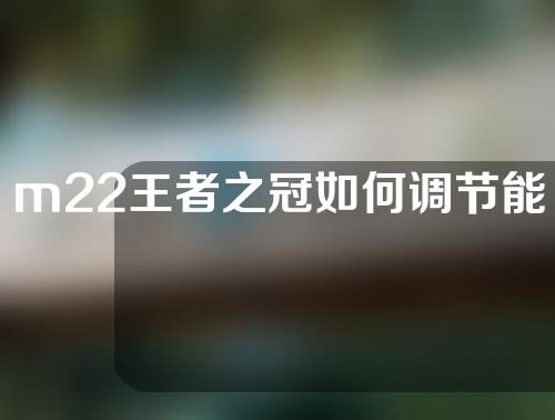 m22王者之冠如何调节能量